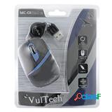Micro Mouse Ottico Vultech MC-01B Blu e Nero 1200Dpi Cavo