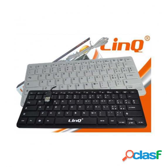 Mini Tastiera Ultra Slim Linq Km-681 Con Cavo Usb Bianca O
