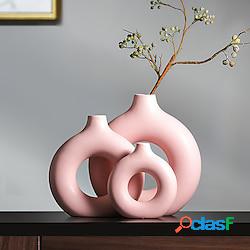 Minimalista Wind Resin Pink O-Shape Vaso Moderno Per La Casa