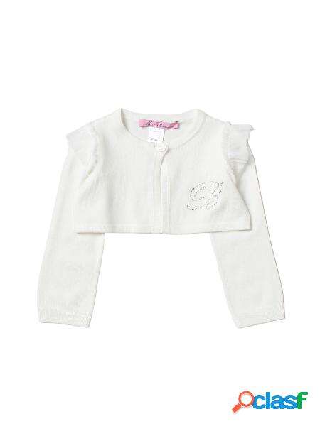 Miss Blumarine giacca da neonata a maniche lunghe avorio