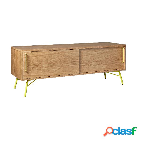 Mobile tv Ashburn giallo in legno ingegnerizzato, metallo,