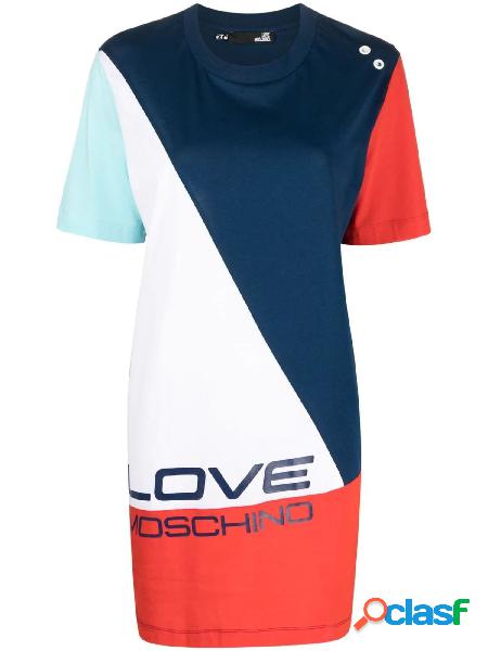 Moschino Love abito corto con stampe multicolor blu