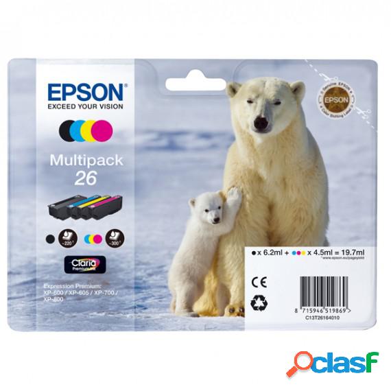 Multipack Epson T2616 26 Bk-C-M-Y C13T26164010 Cartuccia