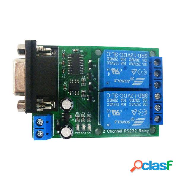 N228D02 Scheda relè DC 12V 24V a 2 canali RS232 Modulo
