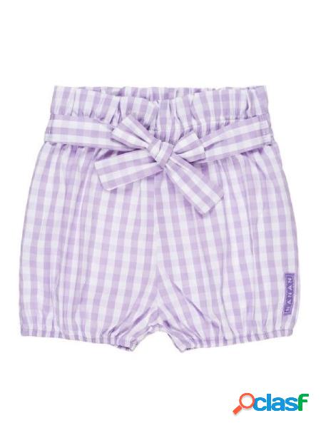 Nanan shorts con fusciacca in fantasia a quadri bianco lilla