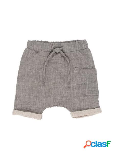 Nanan shorts da neonato in cotone con coulisse grigio