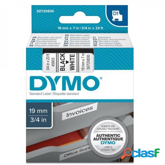 Nastro D1 458030 - 19 mm x 7 mt - nero/bianco - Dymo
