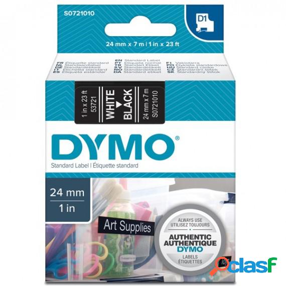 Nastro D1 537210 - 24 mm x 7 mt - bianco/nero - Dymo