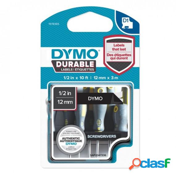 Nastro D1 Durable 1978365 - 12 mm x 3 mt - nero/bianco -