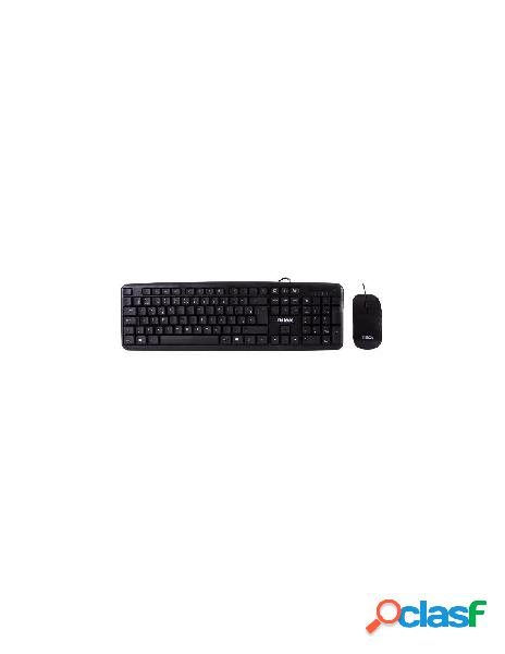 Nilox combo keyboard + optical mouse flat usb nxkme000004