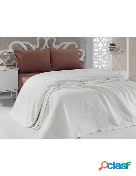 No brand - bella carine copriletto matrimoniale crema super