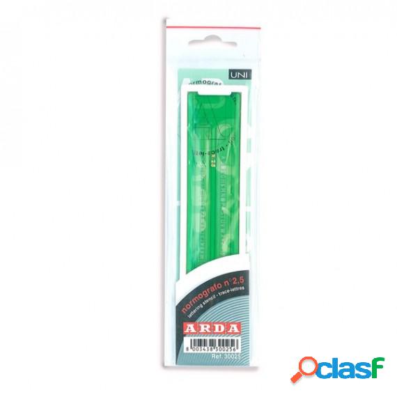 Normografo lettere e cifre Uni - 3mm - verde - Arda