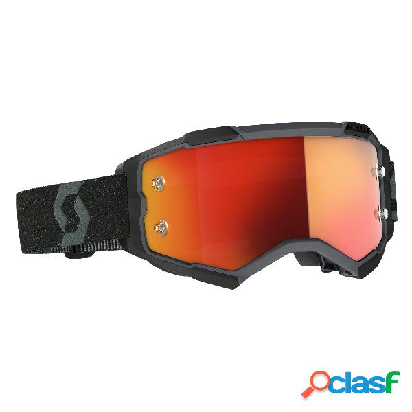 Occhiali cross Scott Fury Nero lente Arancio cromata