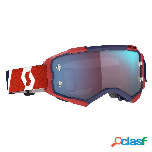 Occhiali cross Scott Fury Rosso Blu lente Blu cromata