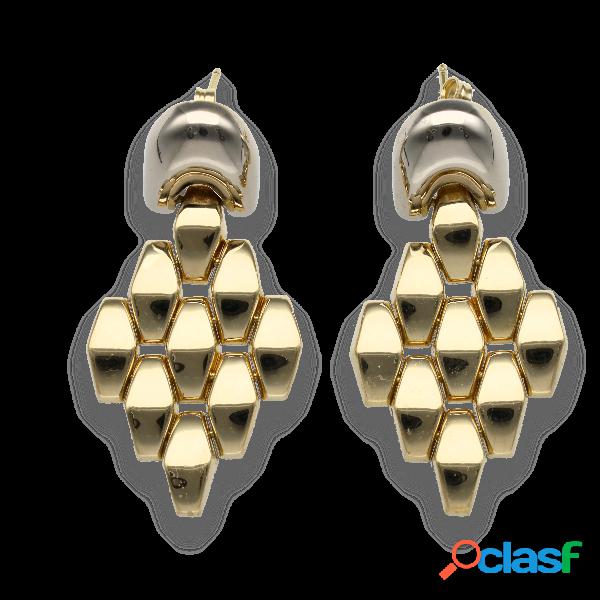 Orecchini pendenti in oro giallo 18kt - 4 x 2,1 cm circa