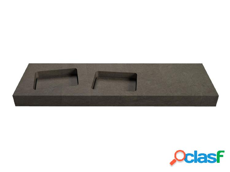 PIBAMARMI Saturnia Double Box - Lavabo - Grigio di Tunisi