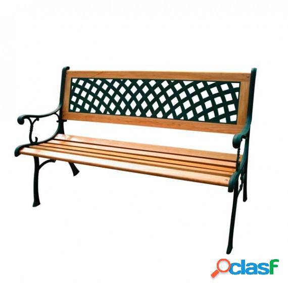 Panca da giardino Rombo - in ghisa e legno - 74 x 52 x 125