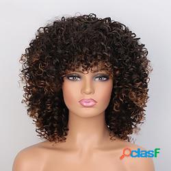 Parrucche sintetiche Afro crespo Bob corto Parrucca Corto
