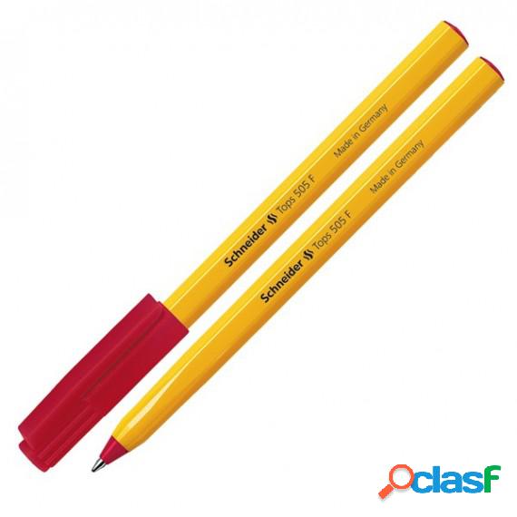 Penna a sfera Tops 505 - punta 0,5mm - rosso - Schneider