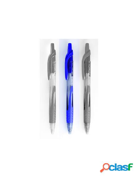 Penna a sfera a scatto colore blu - confezione da 12 pezzi