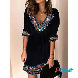 Per donna Abito casual Abito etnico Vestito a trapezio Mini
