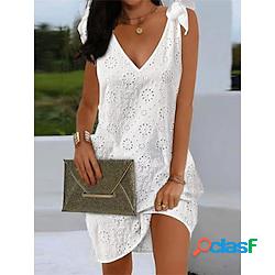 Per donna Vestito casual Vestito bianco Abito estivo Liscio