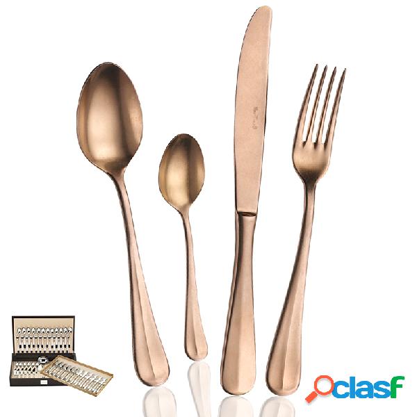 Pinti Baguette Alchimique Bronze Set Posate 75 Pz Bauletto