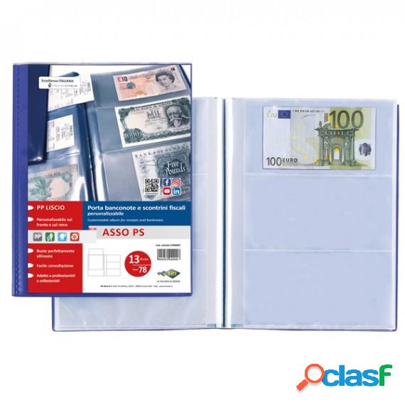 Porta scontrini e banconote Asso PS - 21 x 29.7 cm - blu -