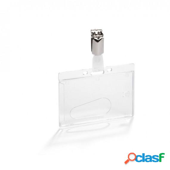 Portabadge rigido - 5,4 x 8,5 cm - Durable - conf. 50 pezzi