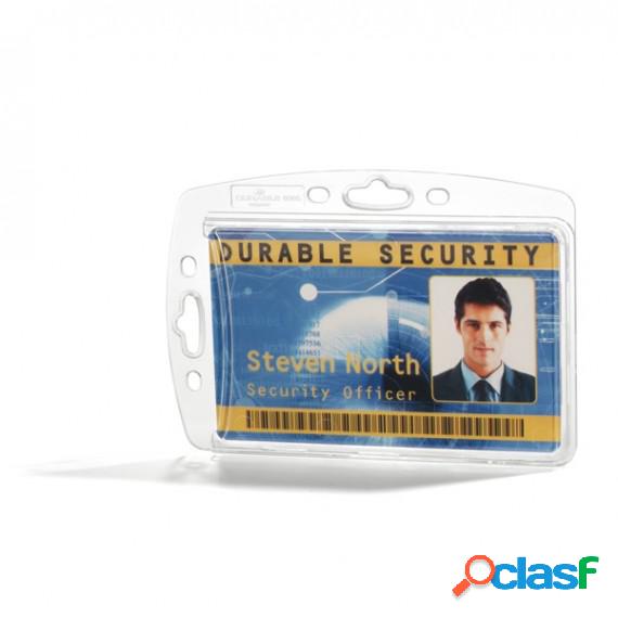 Portabadge rigido - 5,4 x 8,7 cm - trasparente - Durable -