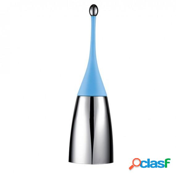 Portascopino Soft Touch - 12x12x48,5 cm - azzurro/acciaio