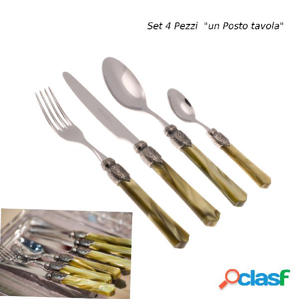 Posto tavola 4 Pezzi un coperto VITTORIA in acciaio inox