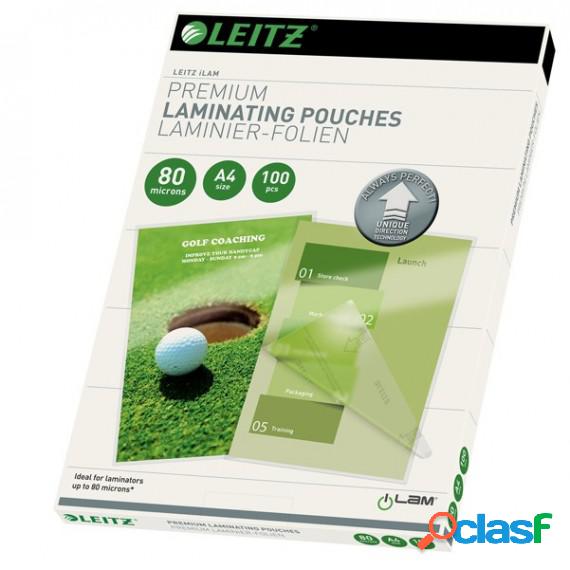 Pouches ILam - A4 - 216 x 303 mm - 2 x 80 micron - Leitz -