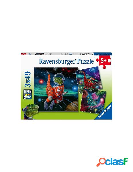 Puzzle 3x49 pz dinosauri nello spazio