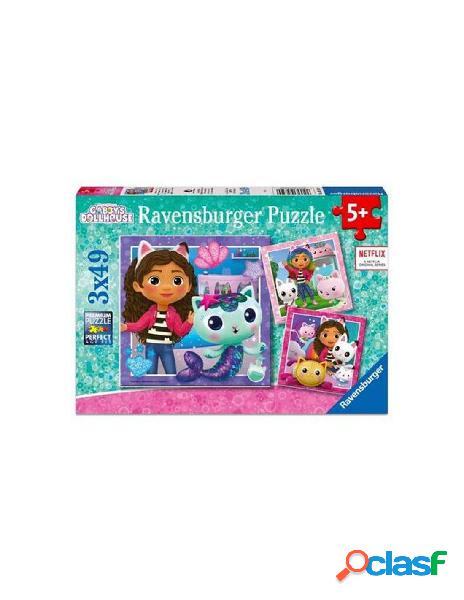 Puzzle 3x49 pz gabbys dollhouse