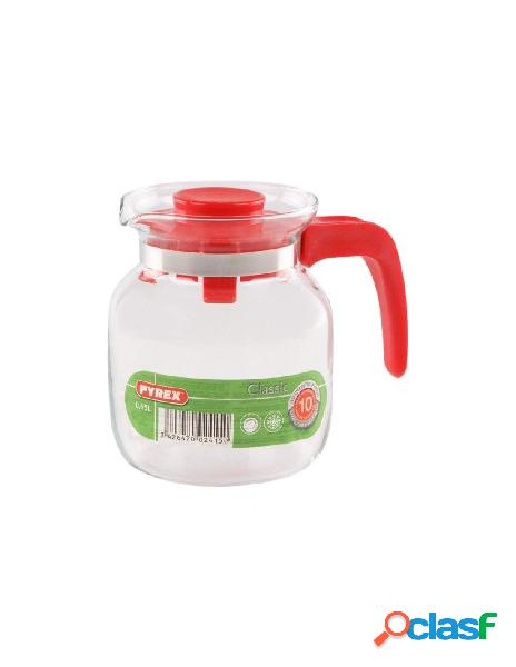 Pyrex - pyrex caraffa bricco basso trasparente e rosso 700ml