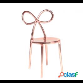 Qeeboo Milano Srl Ribbon Chair Metal Finish Pink Gold