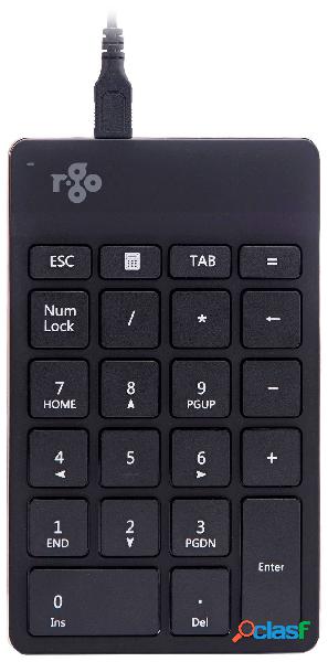 R-GO Tools Numpad Break Cablato Tastierino numerico Nero