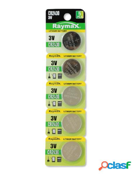Raymax batteries - batterie a bottone litio cr2430 (set 5