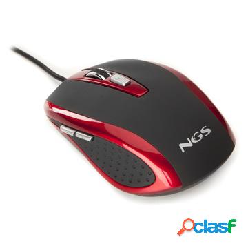 Red tick usb ottico 800dpi mano destra nero,rosso