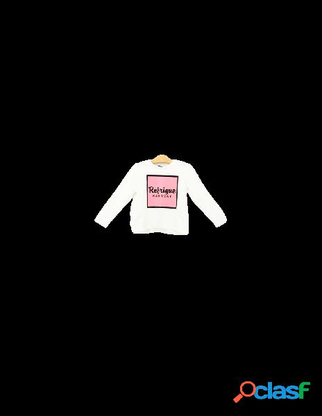 Refrigue - refrigue t-shirt manica lunga bambina bianco/rosa