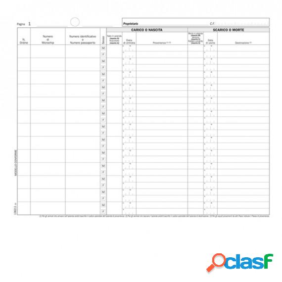 Registro carico/scarico equidi - 46 pagine numerate - 31 x