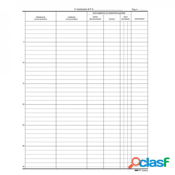 Registro persone alloggiate - 31 x 24,5cm - 46pg - Edipro