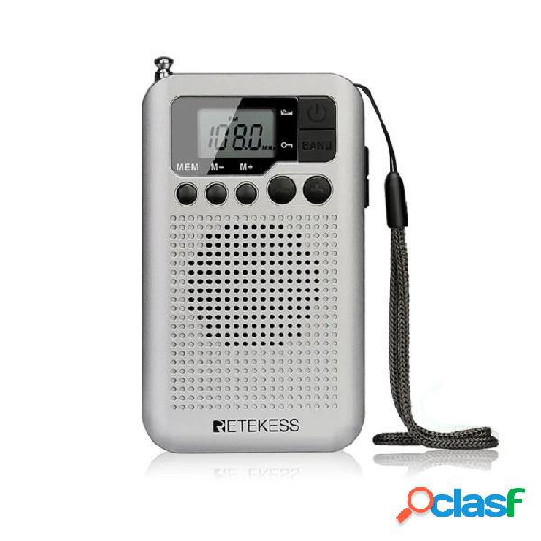 Retekes TR106 Mini Radio Portatile Radio FM AM Radio con LCD