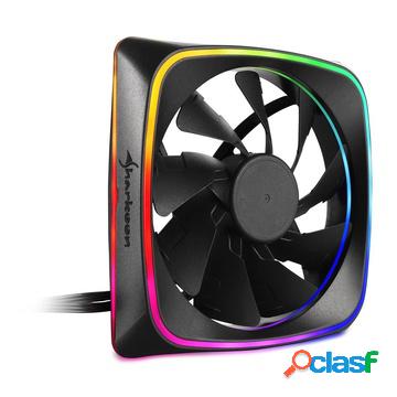 Rgb shark lights case per computer ventilatore 12 cm nero