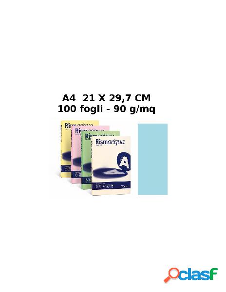 Risma luce confezione 100 fogli 90 gr a4 celeste