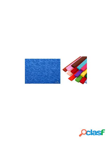 Rotolo di carta crespata 60gr colore blu mare - confezione