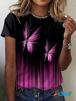 Round Neck Short Sleeves Printed T-shirt