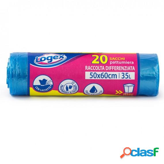 Sacchi per immondizia - 50x60 cm - 35 L - 9 micron - azzurro