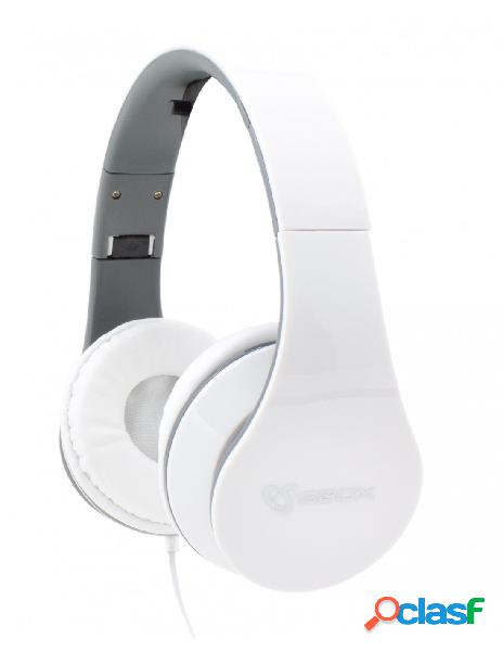 Sbox - cuffie stereo pieghevoli con microfono hs-501w bianco
